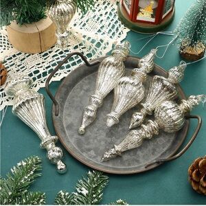 Elegant Silver Glass Ornaments